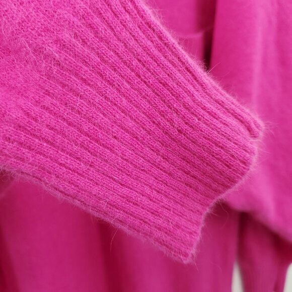 VTG Outlander Lambswool/Angora-Blend Polo Neck Relaxed Fit Sweater Dress M Pink - Picture 13 of 13
